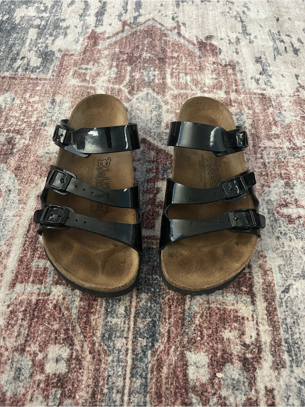 Black Triple-Strap Sandals